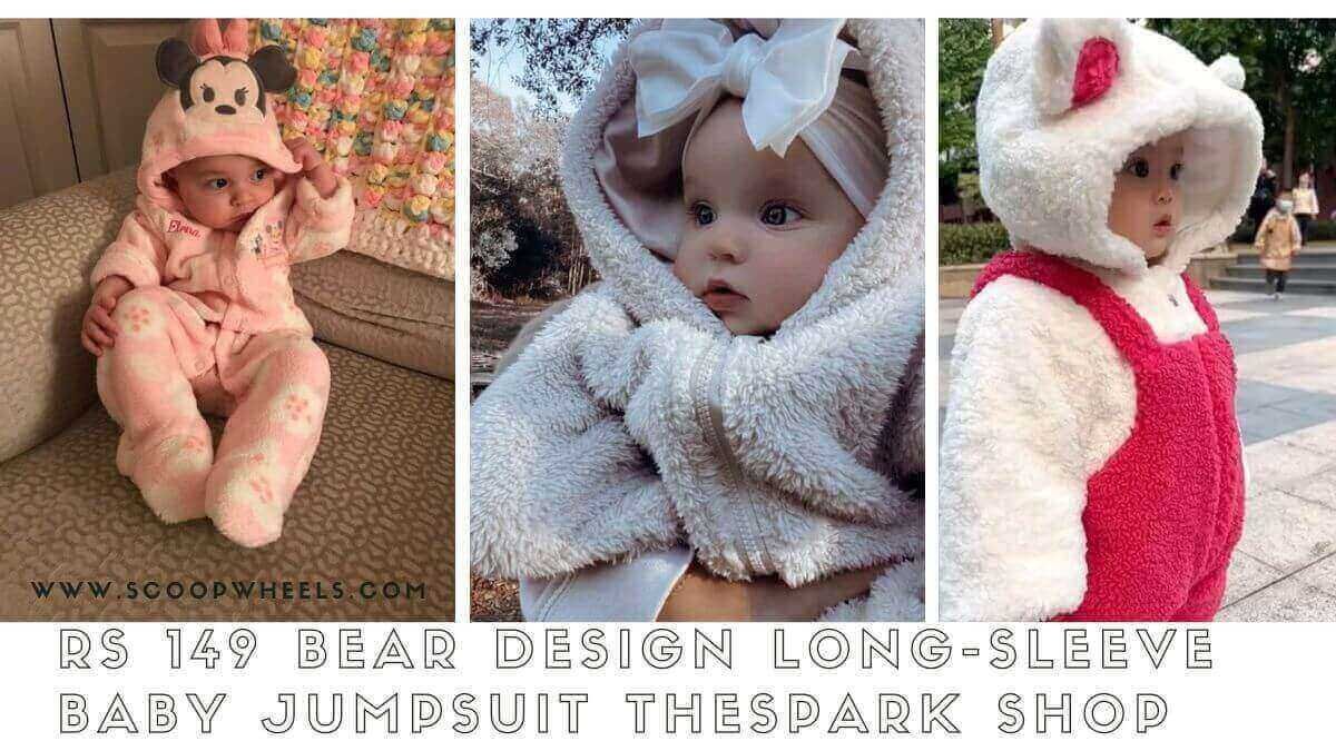 Rs 149 bear design long-sleeve baby jumpsuit thespark shop